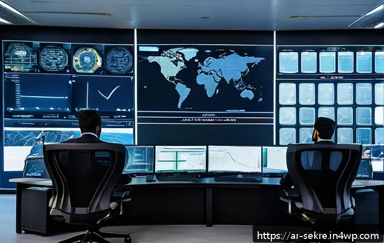 사이버 공격 예방을 위한 보안 솔루션 비교 - A modern cybersecurity operations center in a Middle Eastern corporate office, with diverse Arab IT ...